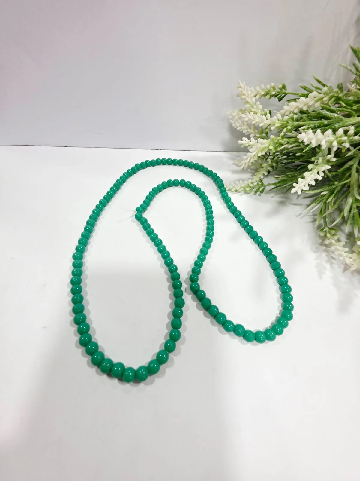 Cuentas de Perlas de Vidrio Verde 6mm