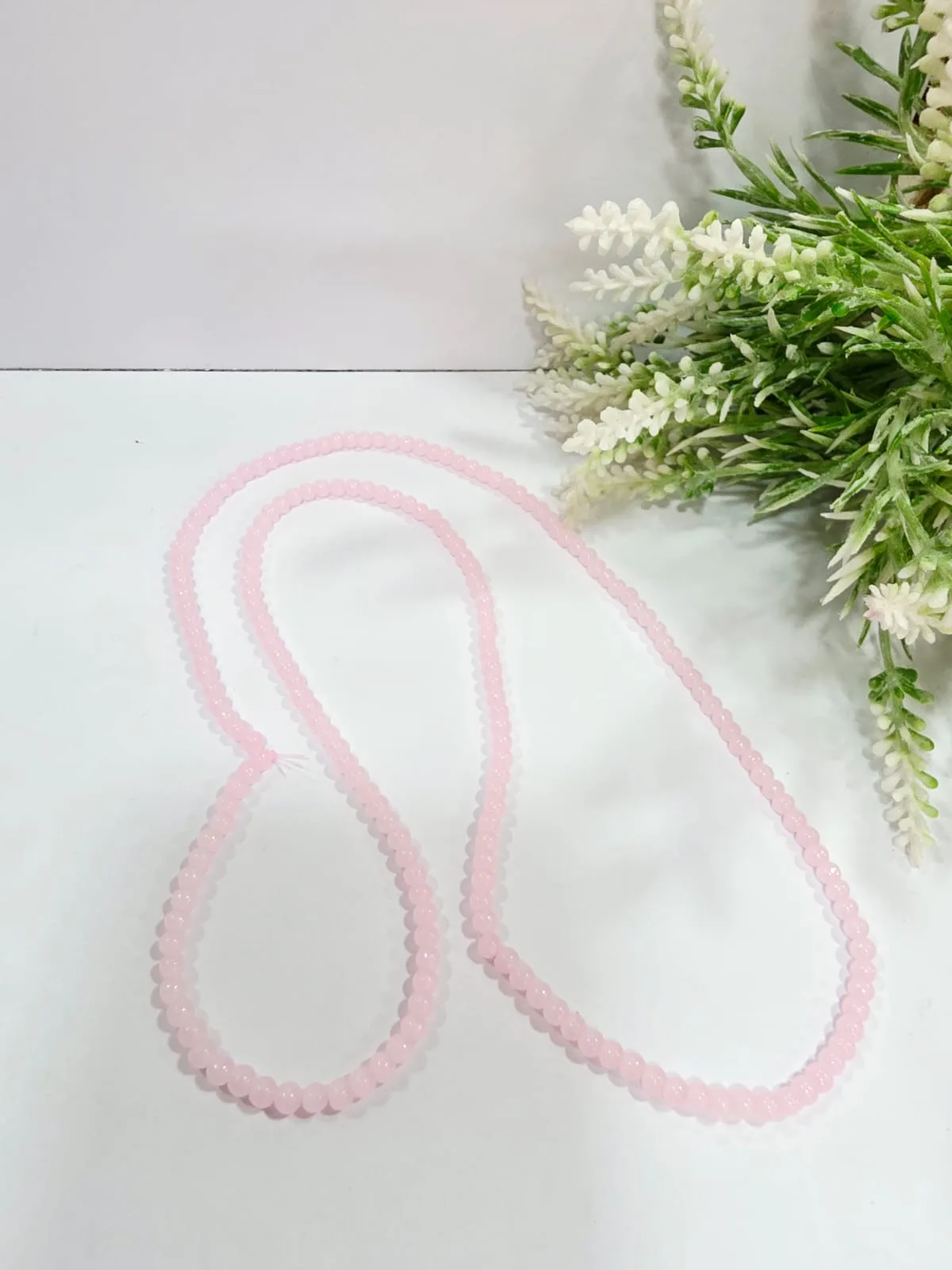 Cuentas de Perlas de Vidrio Rosa Pastel 4mm