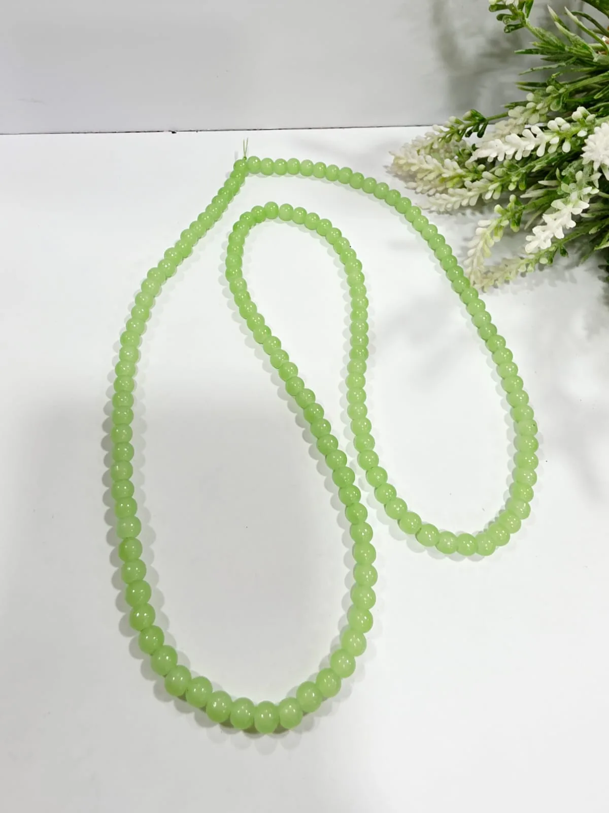 Cuentas de Vidrio Liso Verde Pálido 6mm