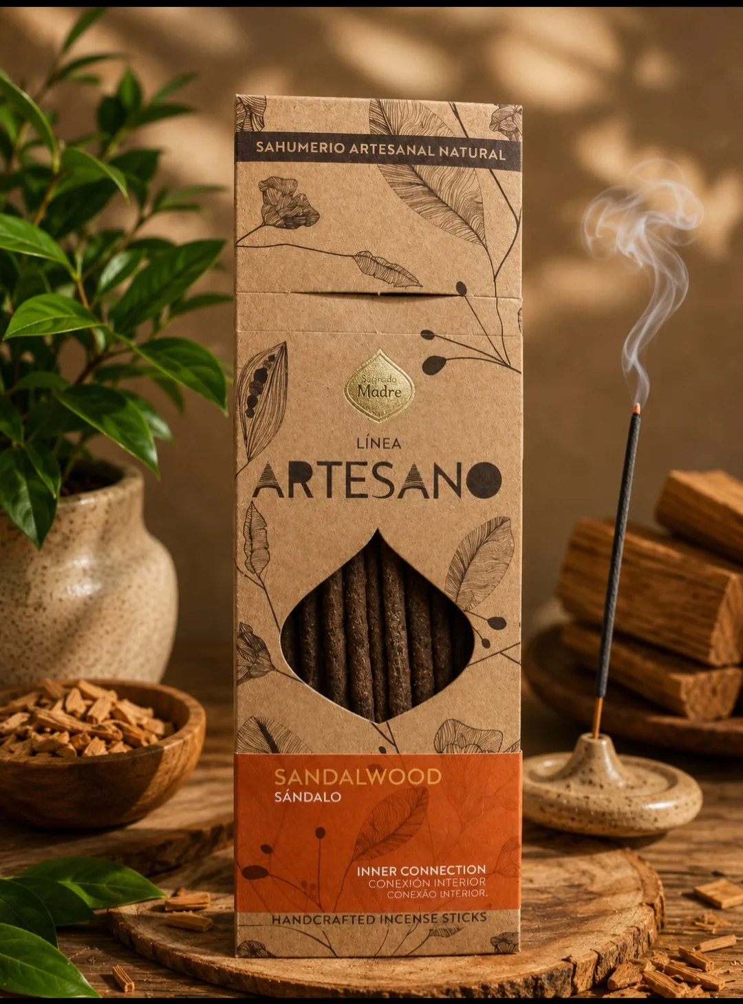 Incienso Artesano Sagrada Madre, Línea Artesano - Sándalo
