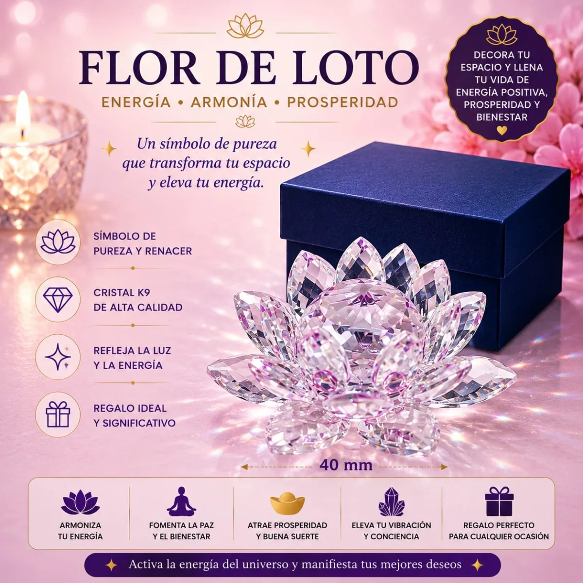 Flor de Loto - rosa claro