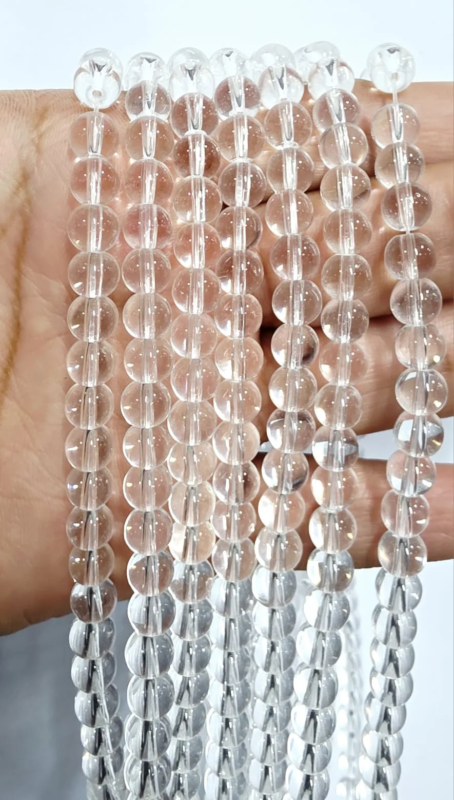 Tira de piedras de Cuarzo Cristal N°6