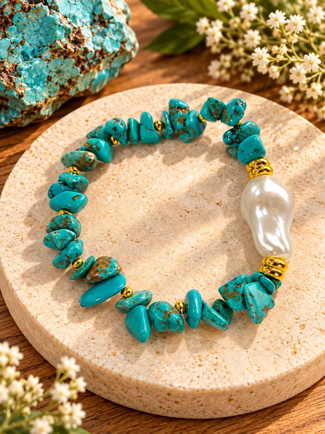 Pulsera de Turquesa en Chips
