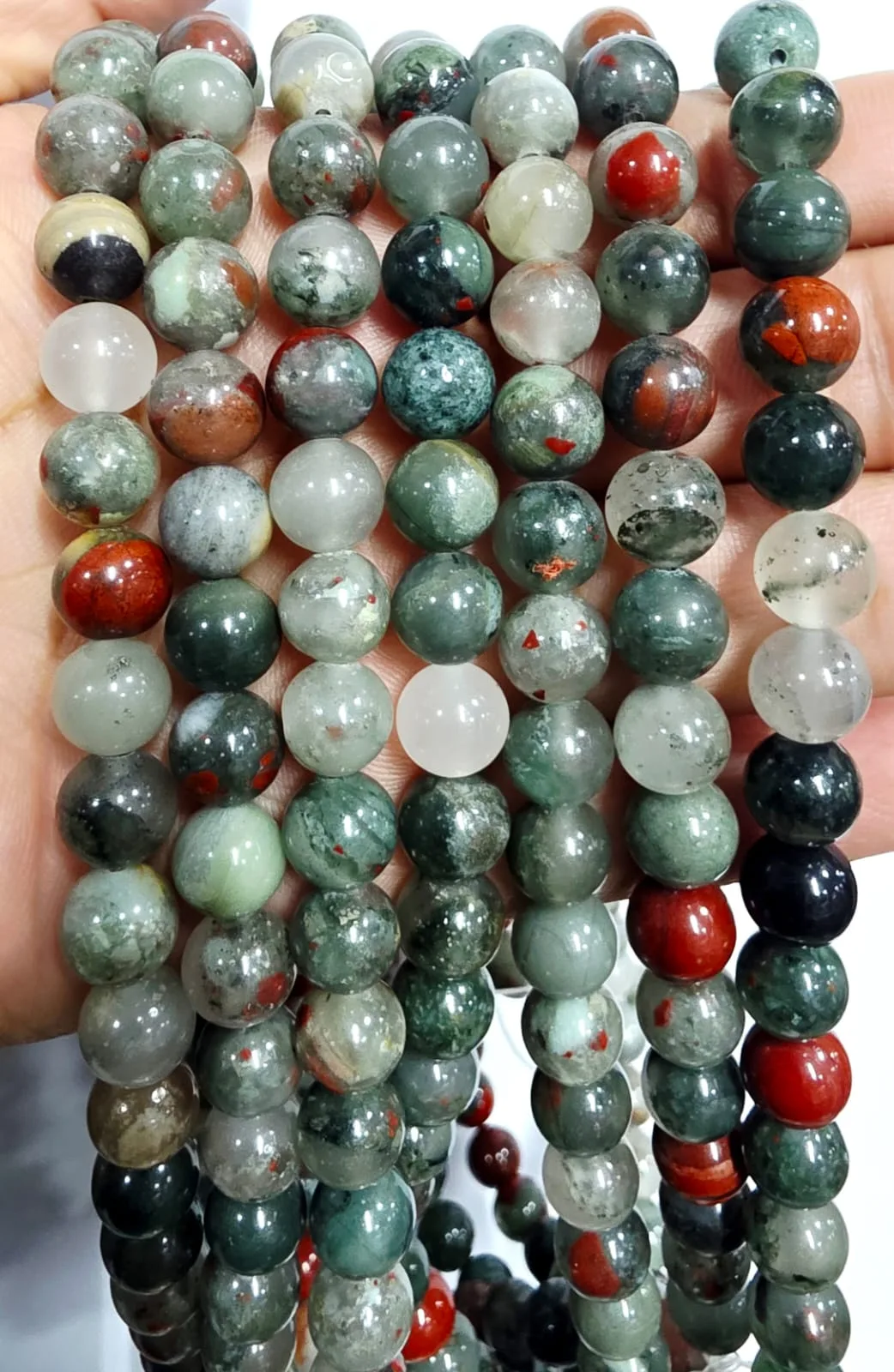 Tira de piedras de Heliotropo Clase B N°8