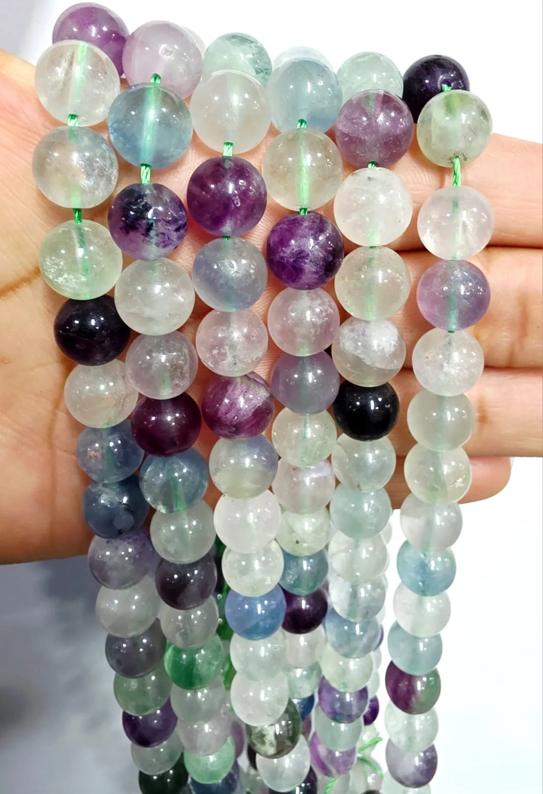 Tira de piedras de Fluorita Natural N°10