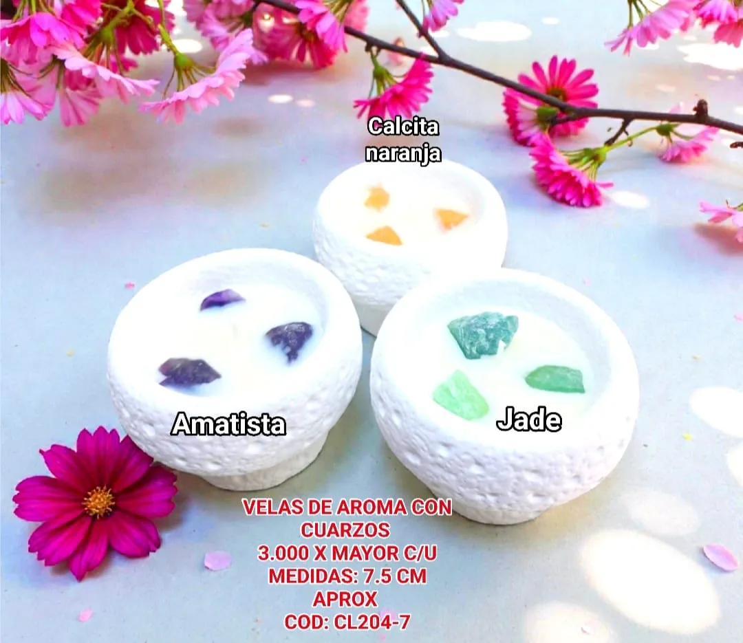 Velas con Cuarzo y Aroma Variedades