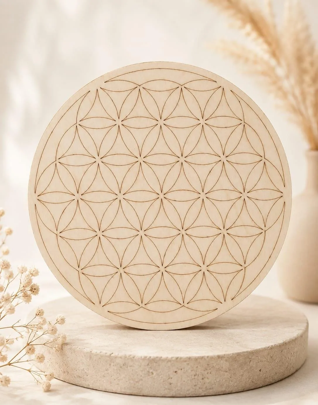 Rejilla de Madera Flor de la Vida 20x20 cm