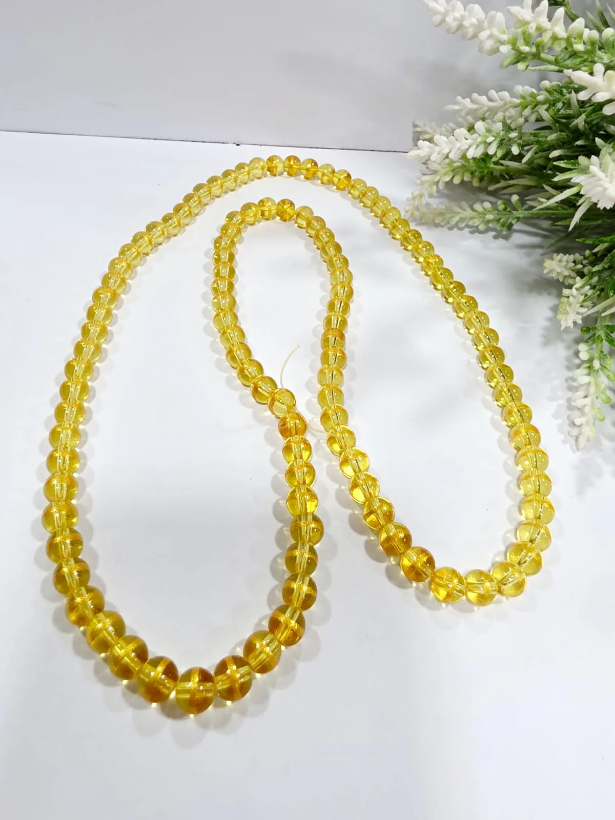 Cuentas de Vidrio con Brillo Amarillo 8mm