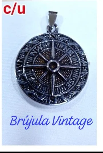 Colgante de Acero - Brujula Vintage