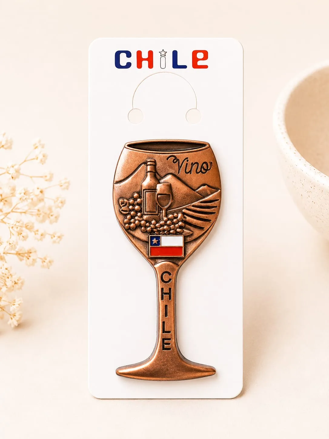 Souvenir Chile - Imán Copa de Vino Chile
