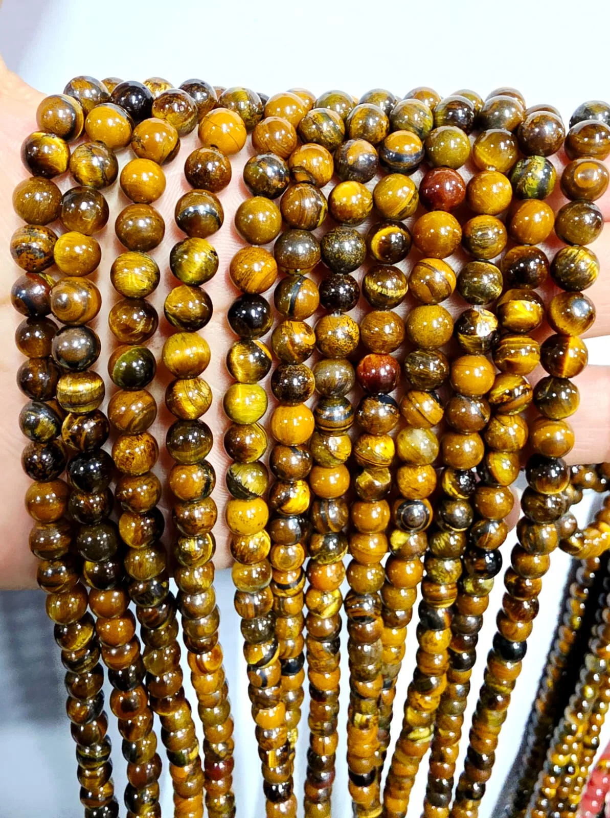 Tira de piedras de Ojo De Tigre N°4
