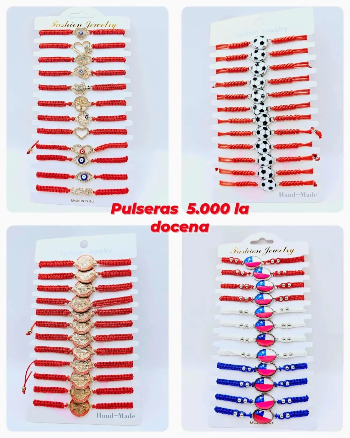 Pack 12 Pulsera Colección Surtida Temáticas en Macramé