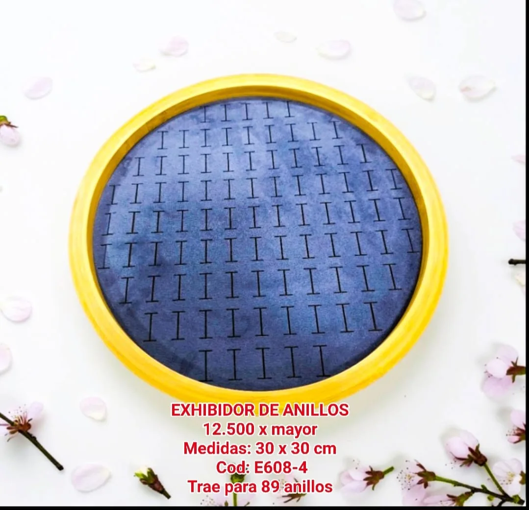 Exhibidor Circular para Anillos (Azul Grisáceo)