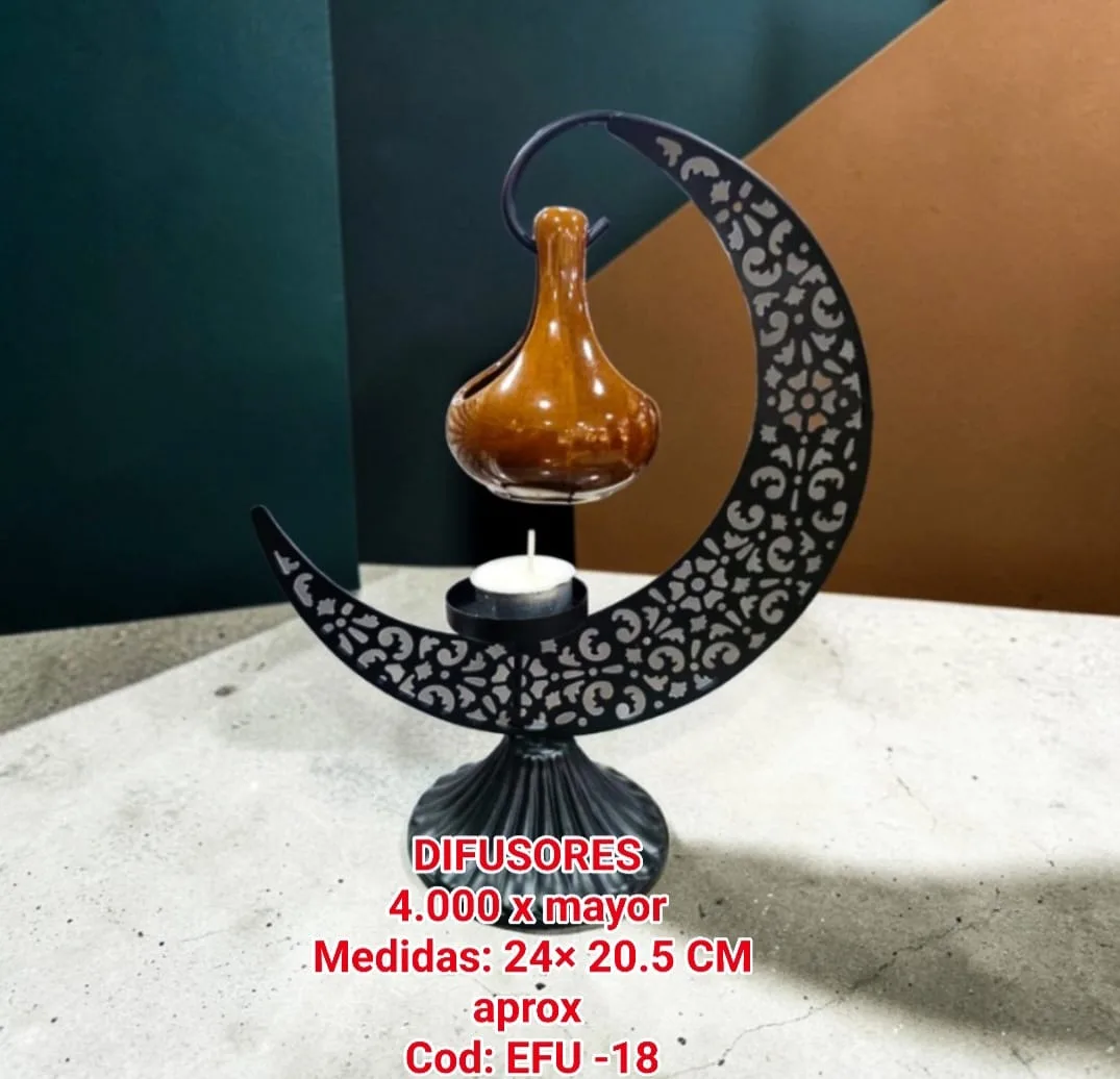 Difusor de Aroma Media Luna Negro/Café