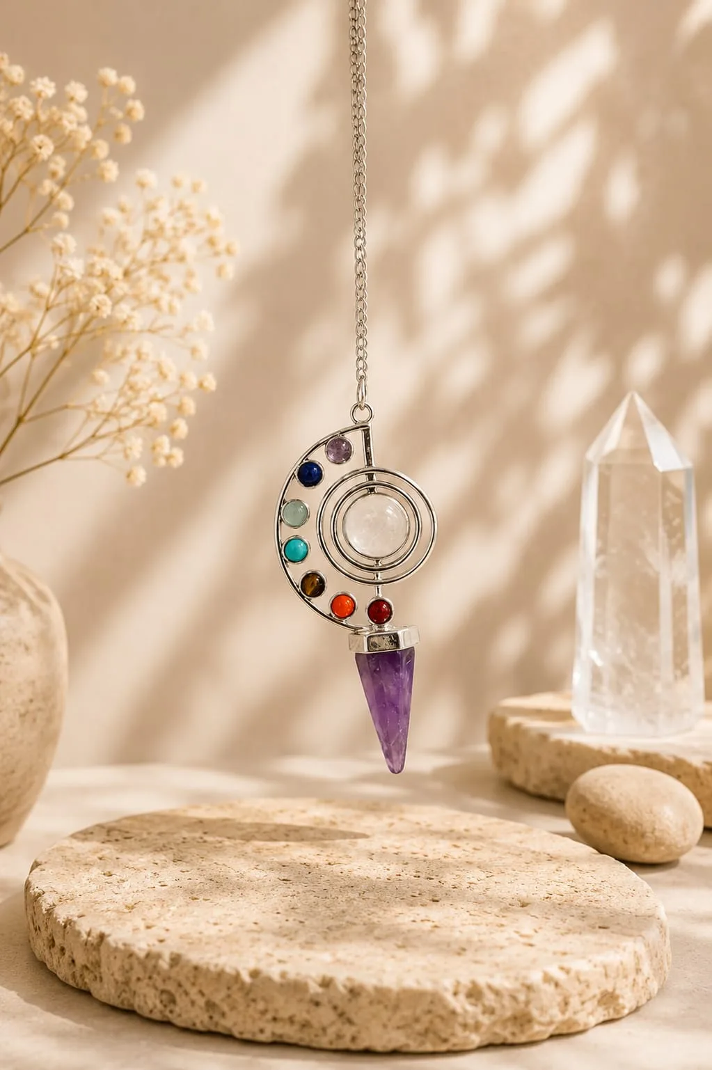 Péndulo Chokurai Amatista 7 Chakras