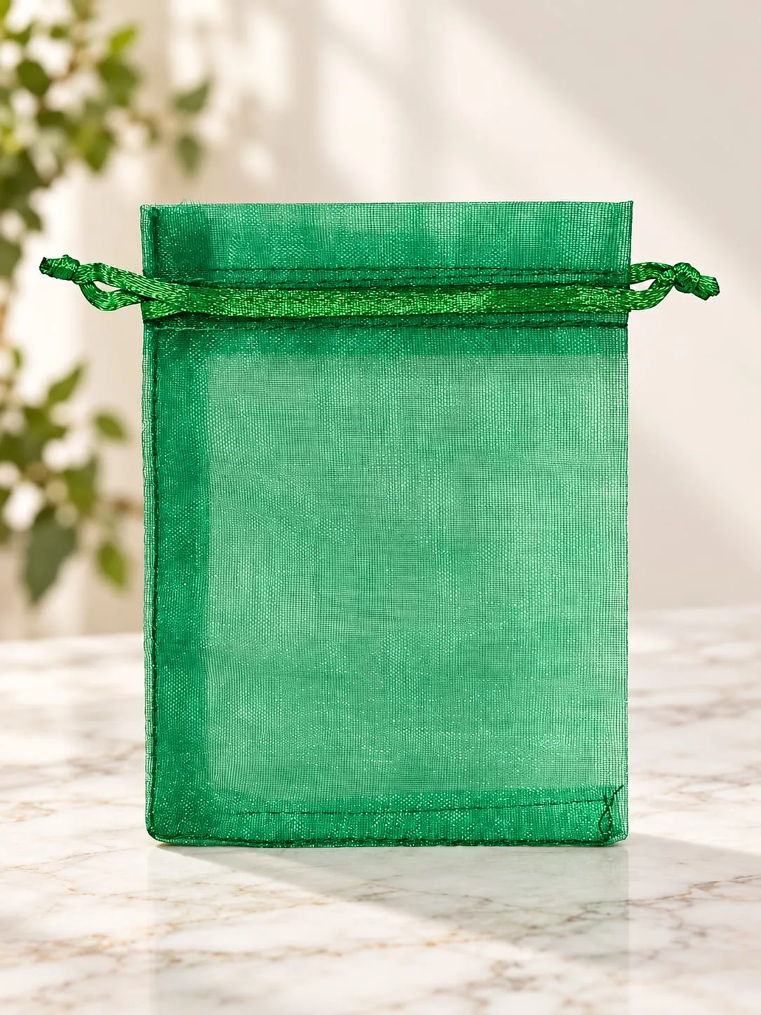 Bolsa de Organza Verde Esmeralda 13x18 cm