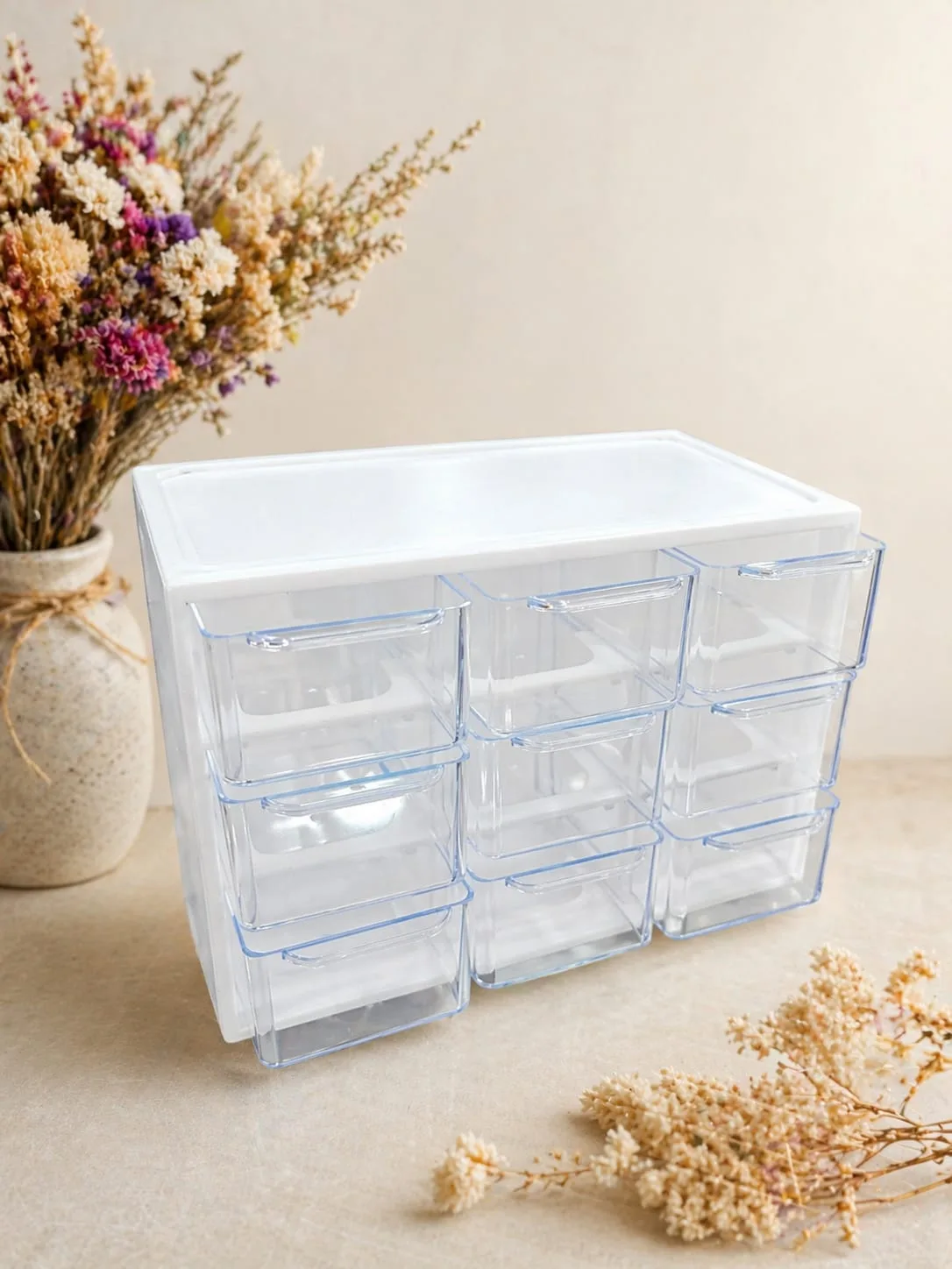 Mini Caja Organizadora de 9 Compartimientos - Blanca
