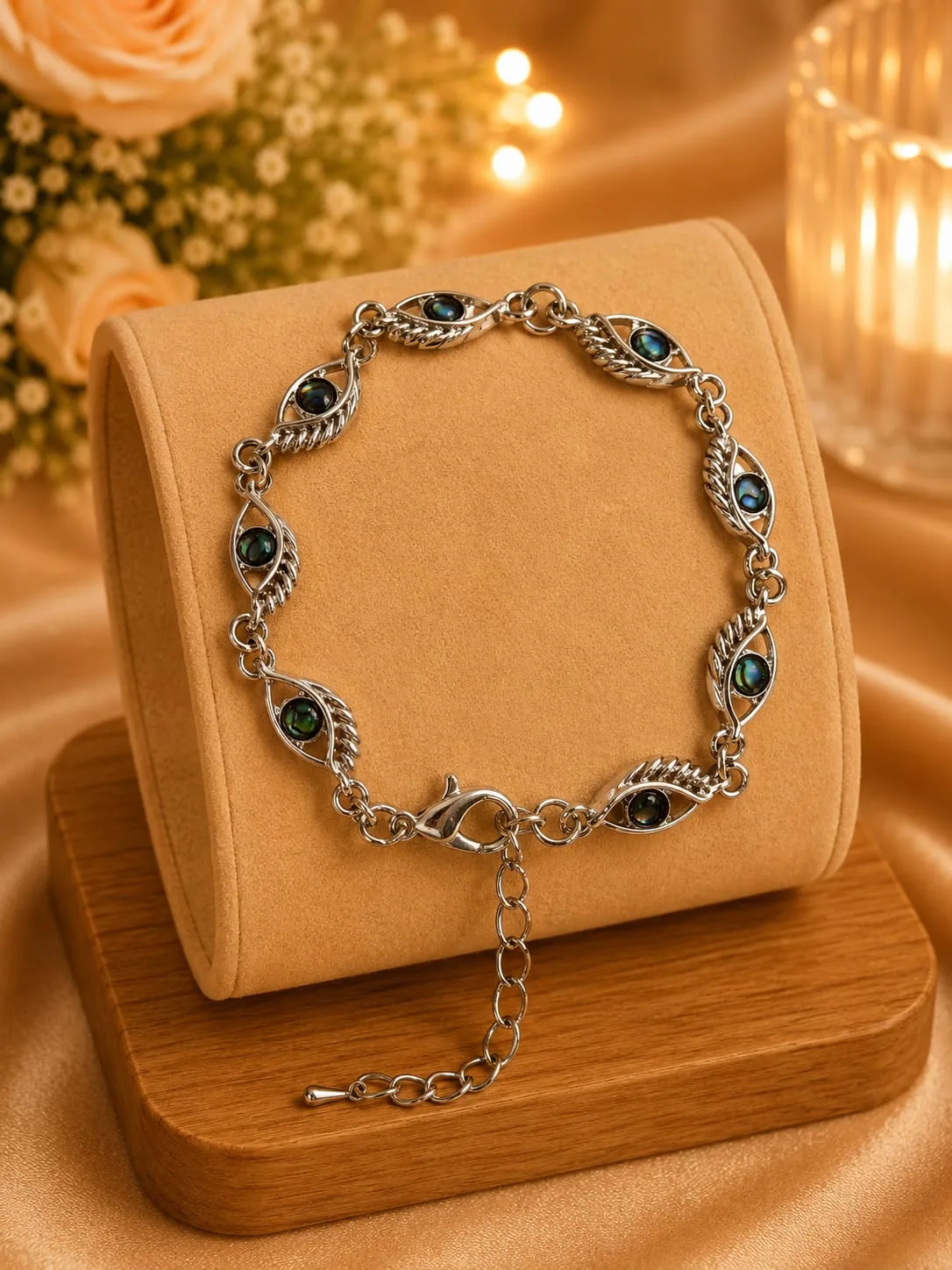 Pulsera de Avalón Natural - Hojas / Plumas