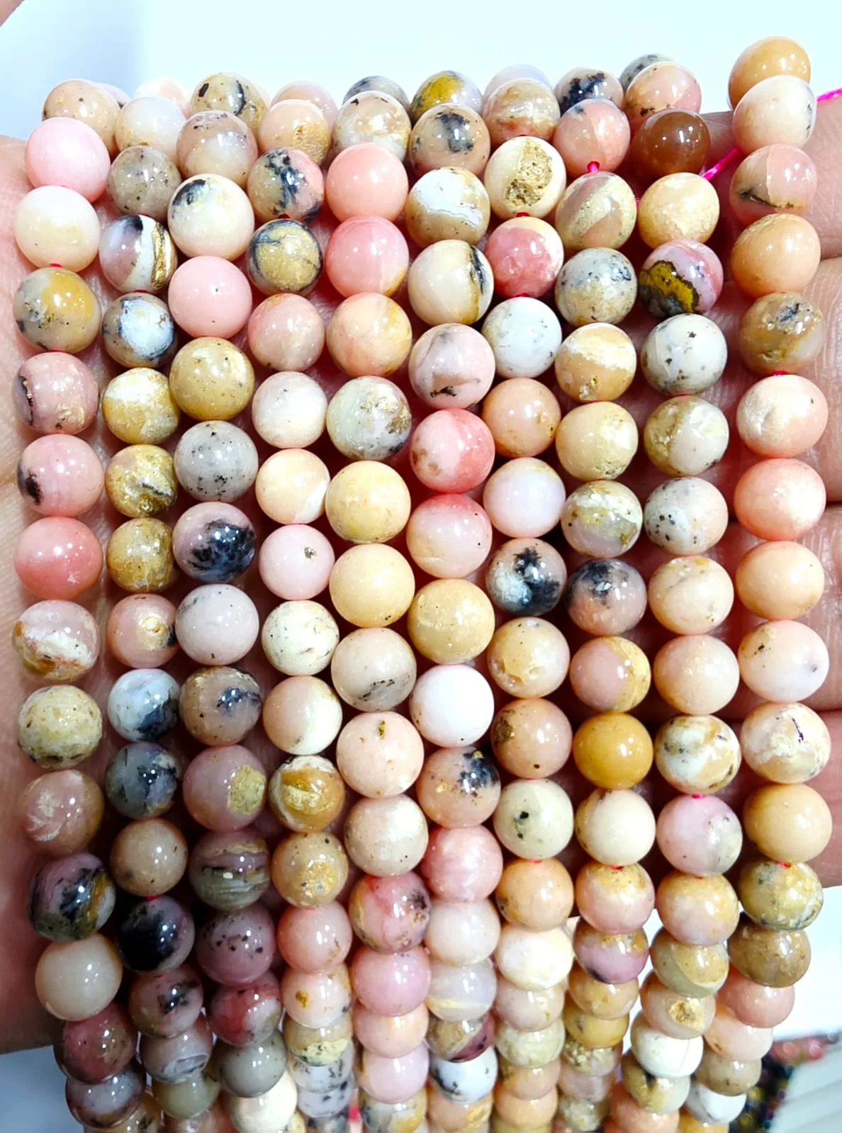 Tira de piedras de Ópalo rosado Clase A N°4