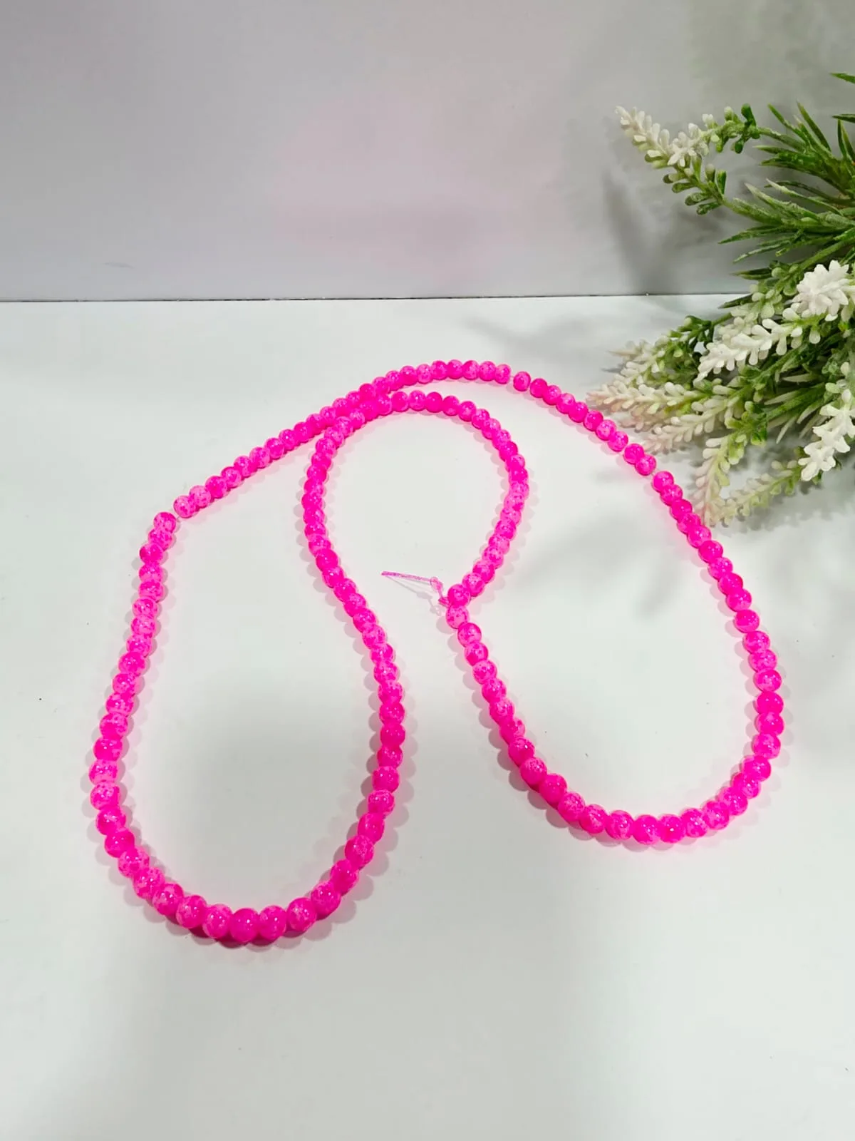 Cuentas de Vidrio Jaspeado Fucsia Jaspeado 6mm