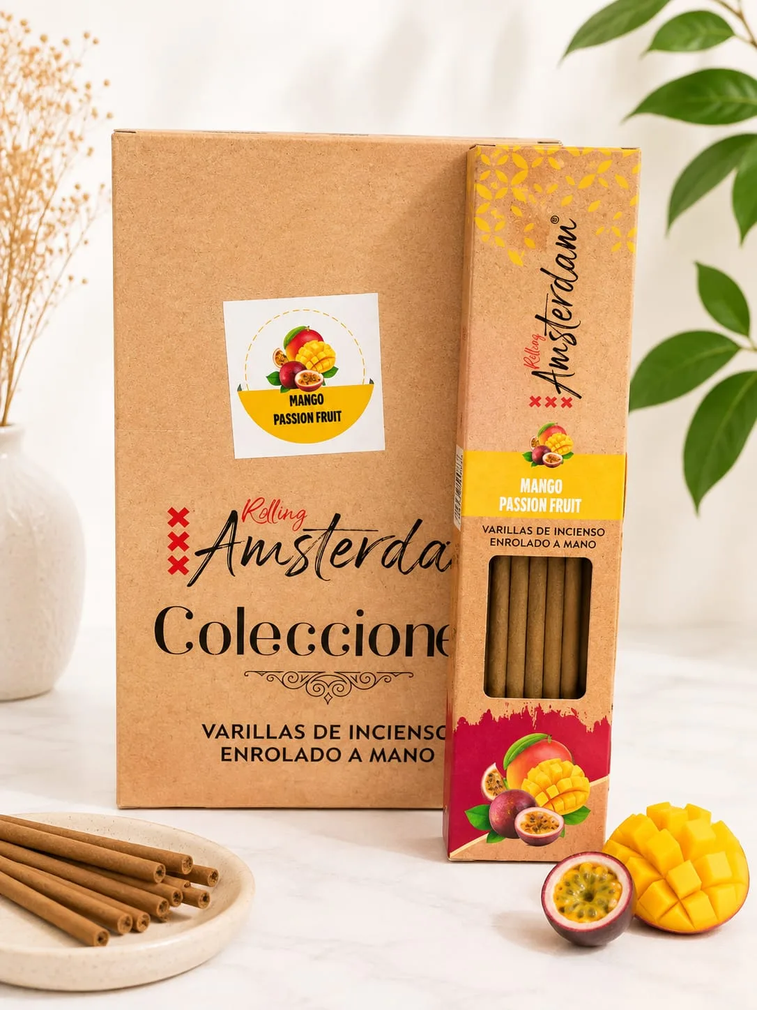 Varillas de Incienso Rolling Amsterdam Mango Passion Fruit