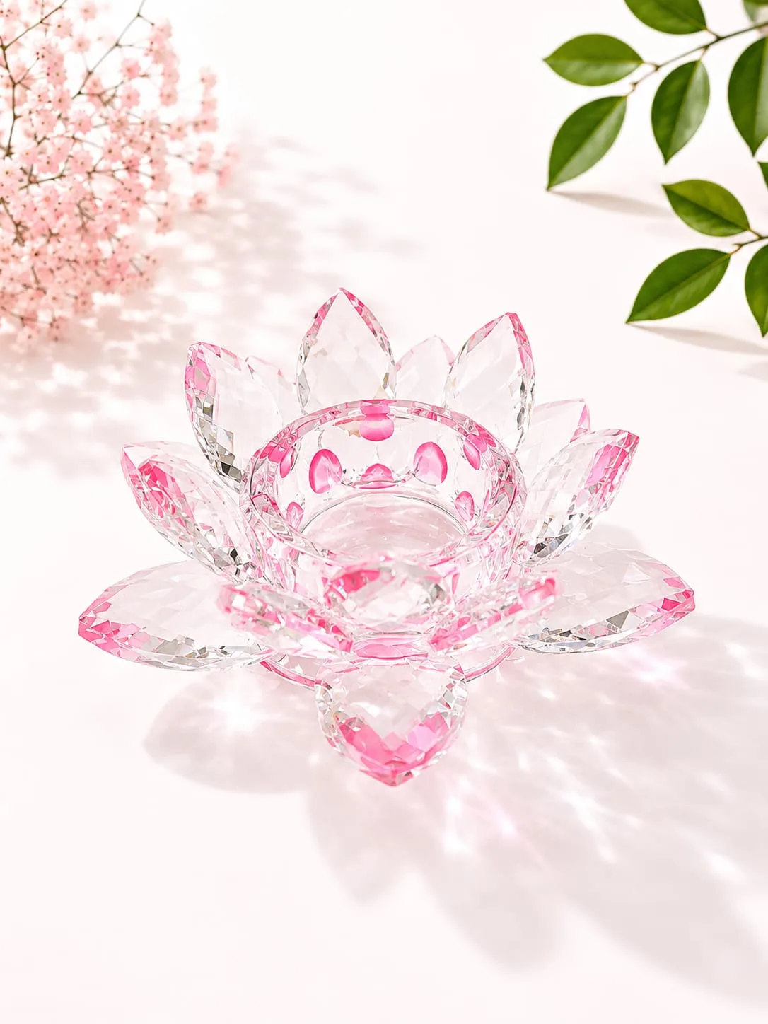 Portavelas Flor de Loto Rosa