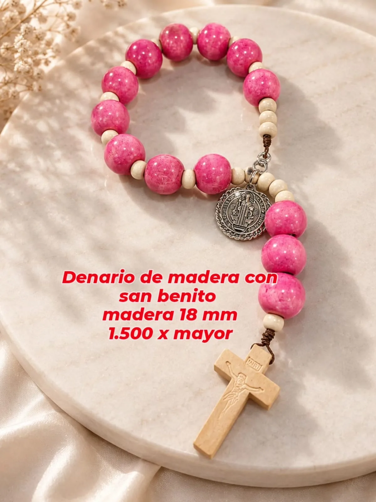 Denario de madera con san benito