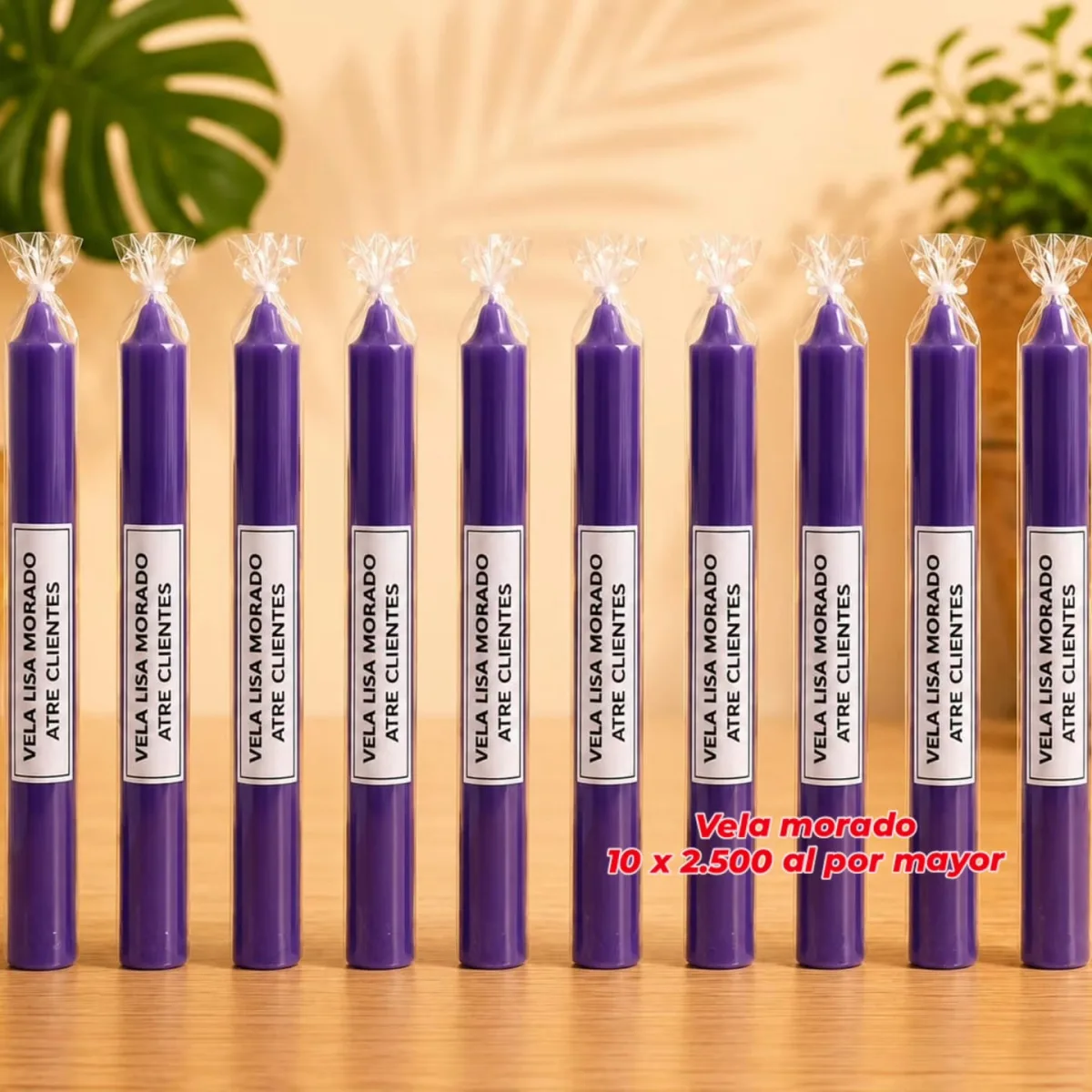 Pack 10 Velas Moradas