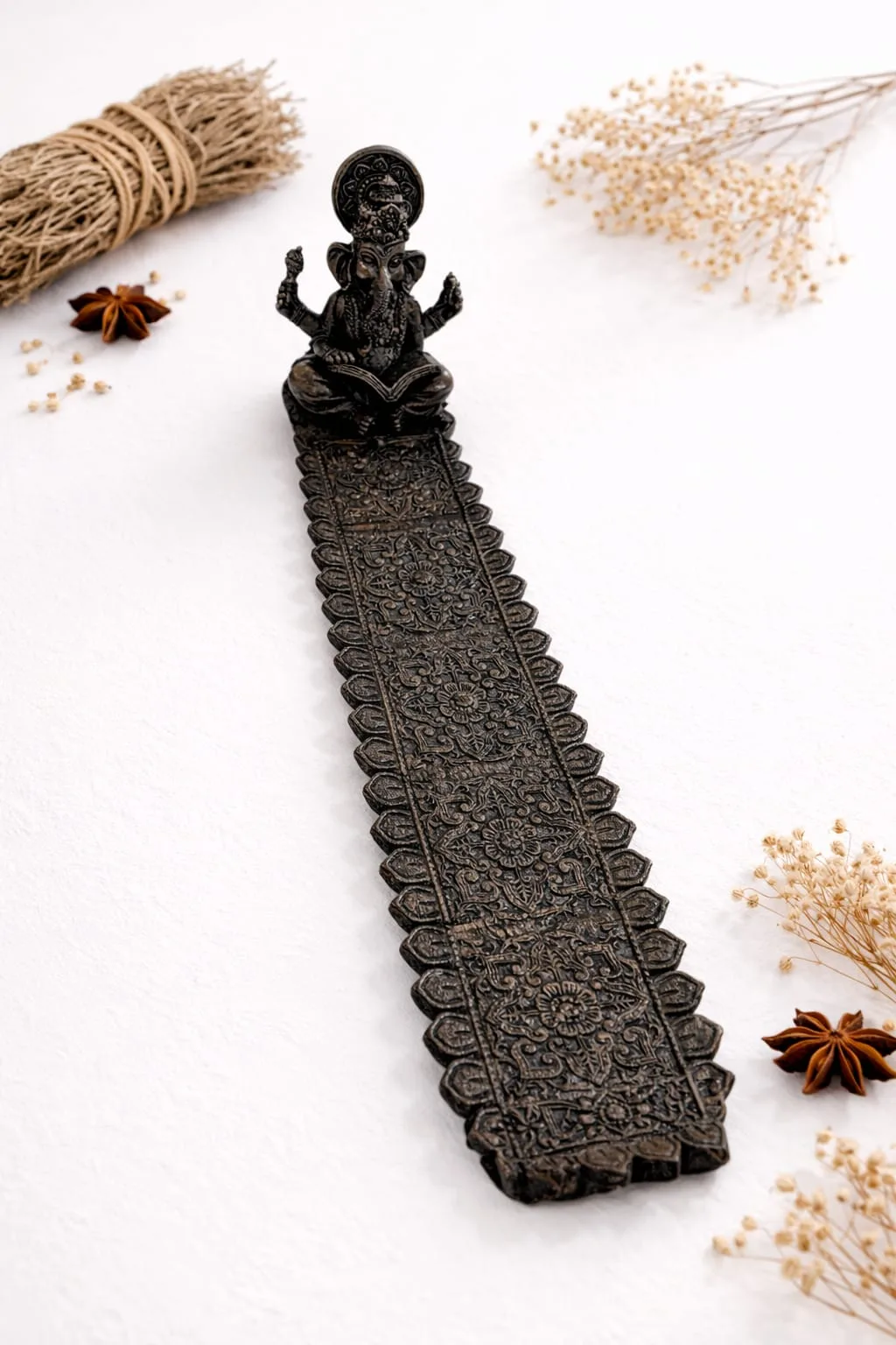 Portaincienso Buda Dorado (Base en Forma de Hoja)