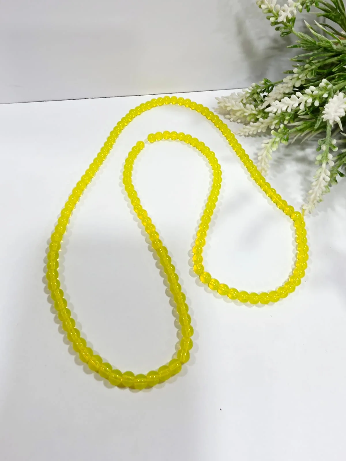 Cuentas de Vidrio Liso Amarillo 6mm