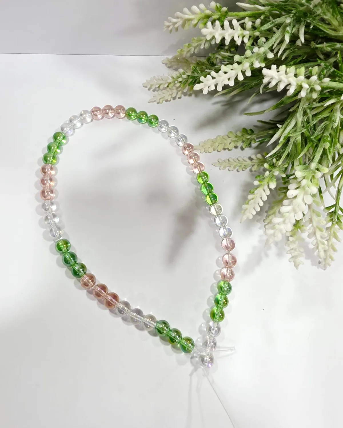 Collar de Perlas de Vidrio Multicolor Atardecer 8mm