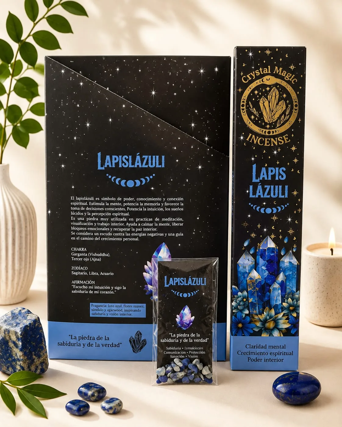 Incienso con Cristal Lapislázuli