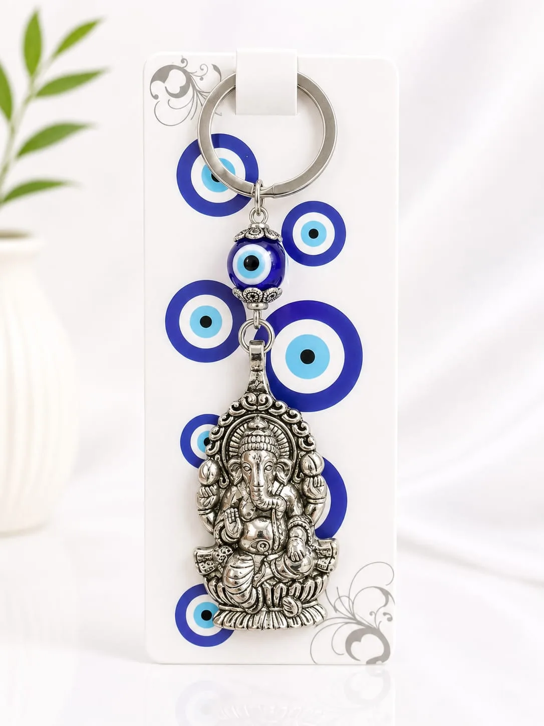 Llavero de Ganesha Ornamentado con Ojo Turco