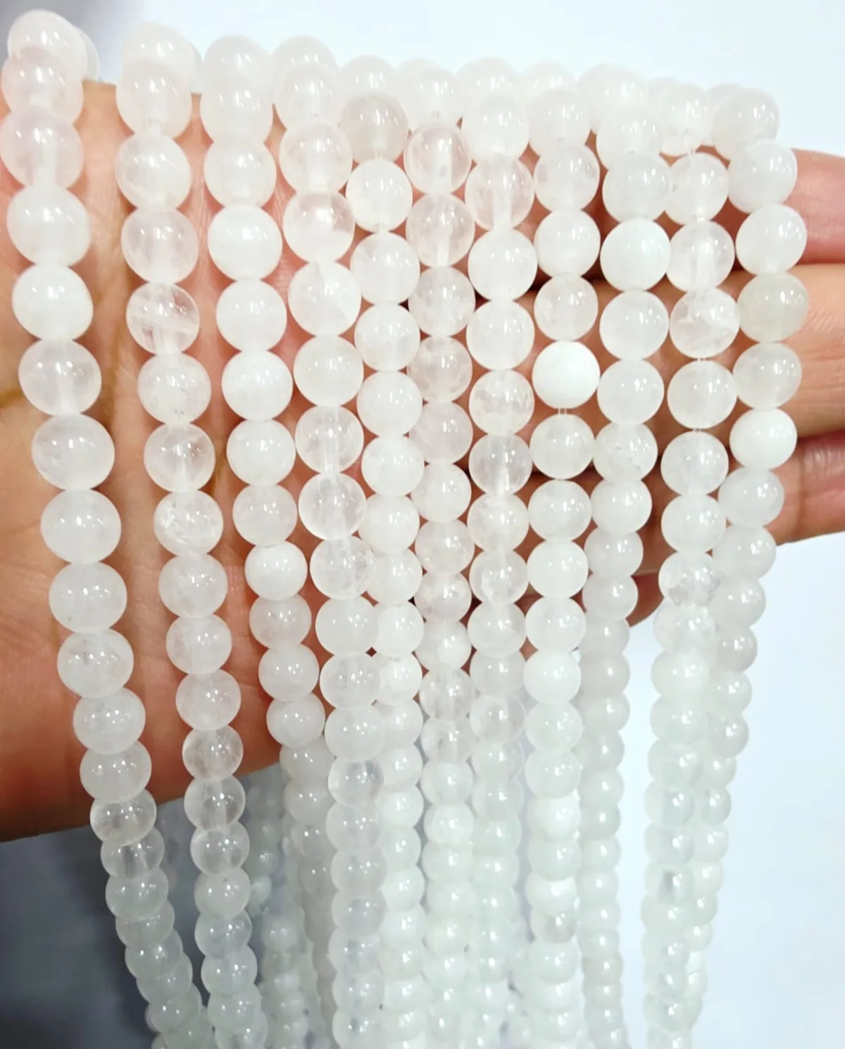 Tira de piedras de Cuarzo Blanco N°6