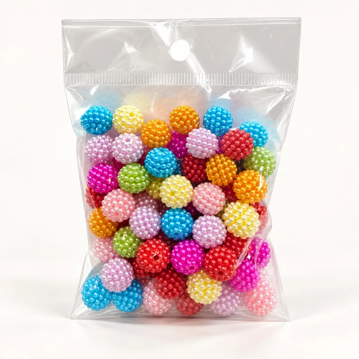 Perla Acrílica Frambuesa Multicolor 10mm
