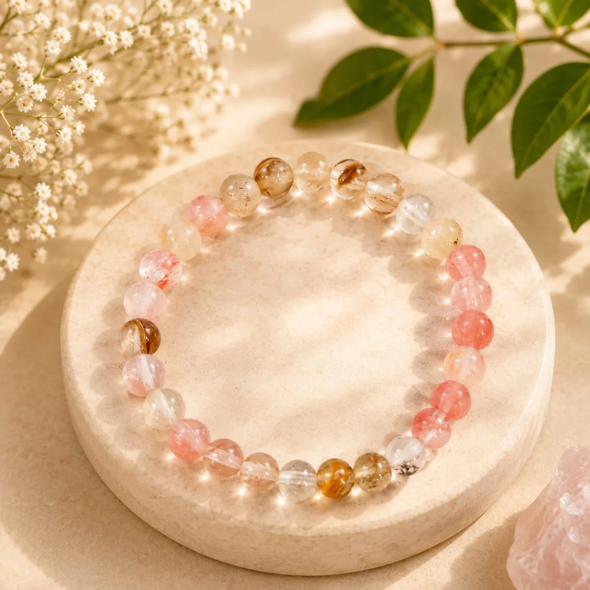 Pulsera de Cuarzo Cherry Arcoiris