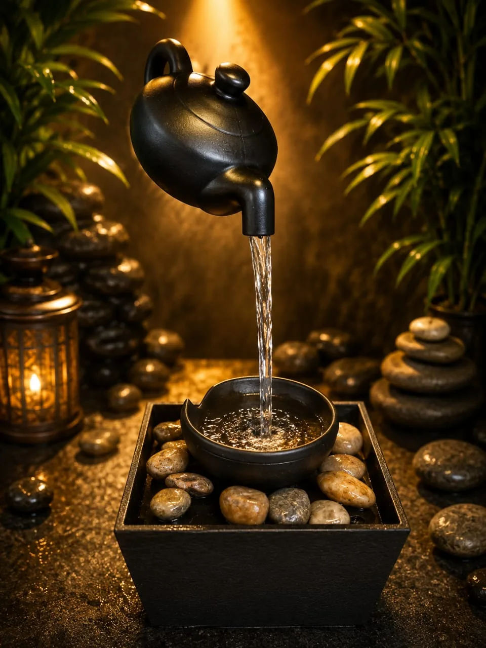 Fuente De Agua Tetera Flotante Magica Cascada Zen Feng Shui
