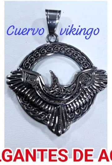 Colgante de Acero - Cuervo vikingo