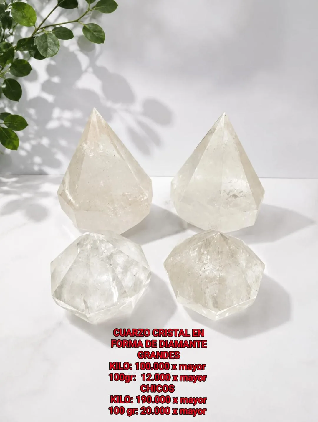 Cuarzo Cristal en Forma de Diamante (Chicos)