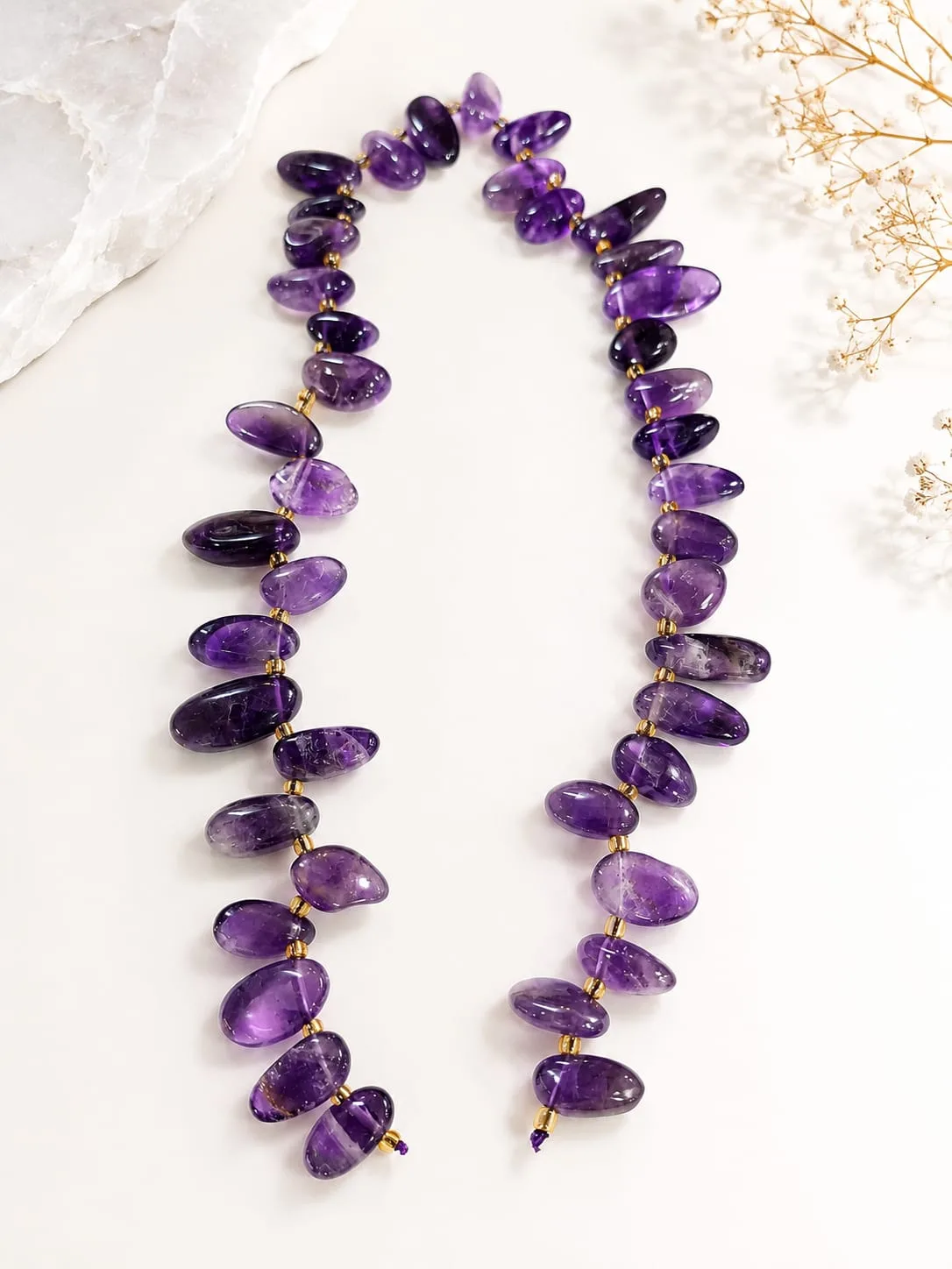 Collar de Amatista en Trozos Irregulares