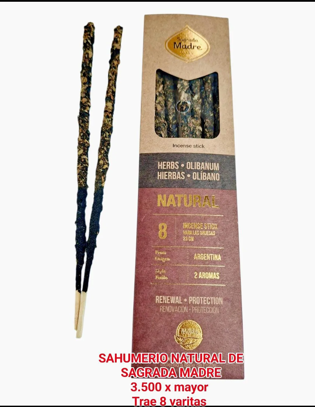Sahumerio Natural Sagrada Madre Hierbas Olibano