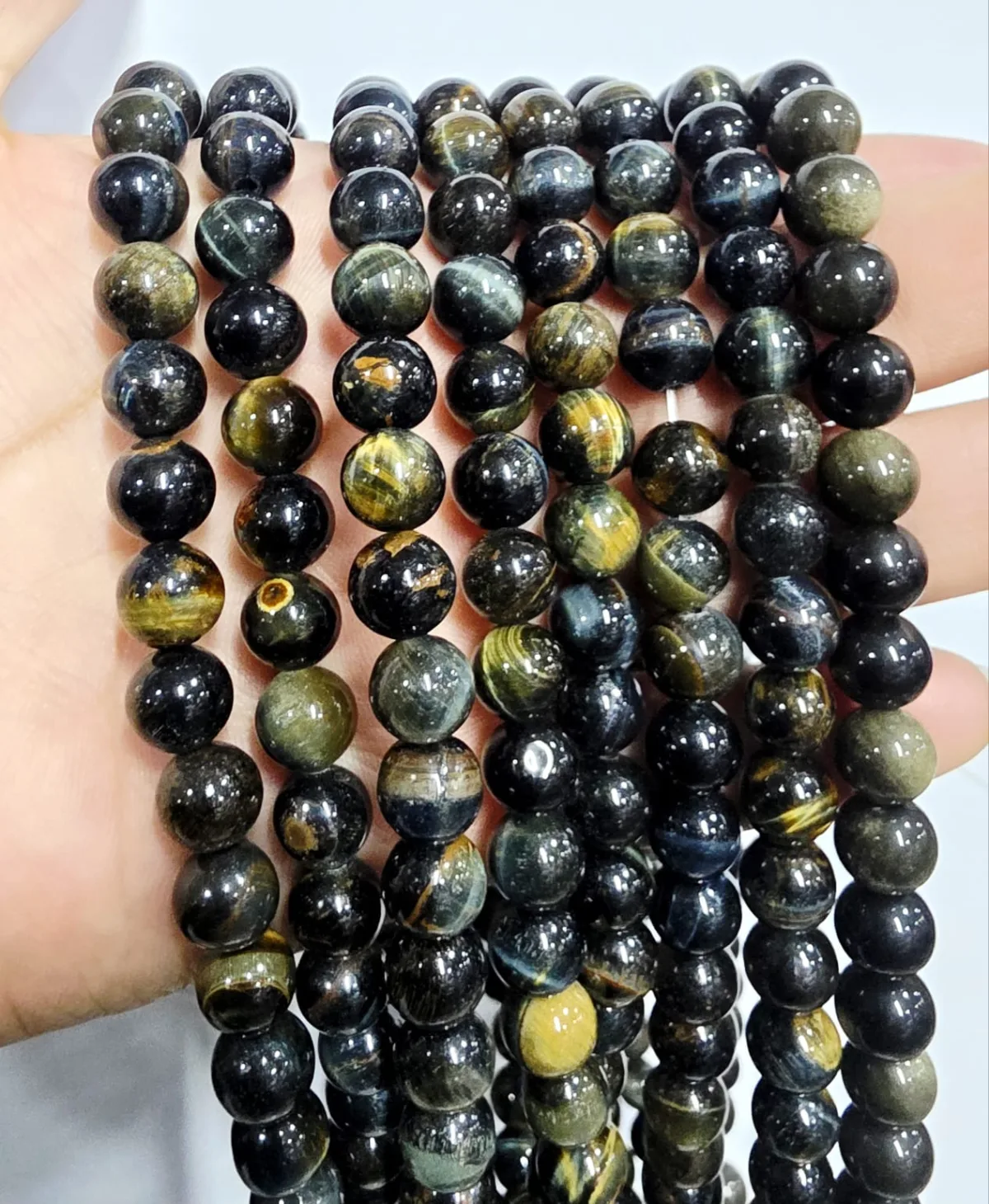 Tira de piedras de Ojo de Halcón N°8