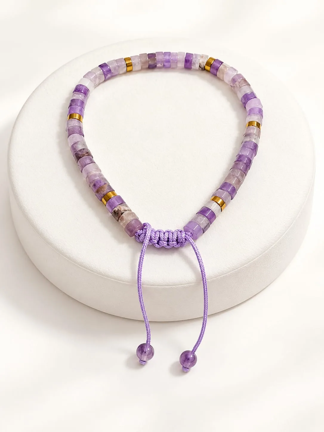 Pulsera de Disco Amatista 4 mm