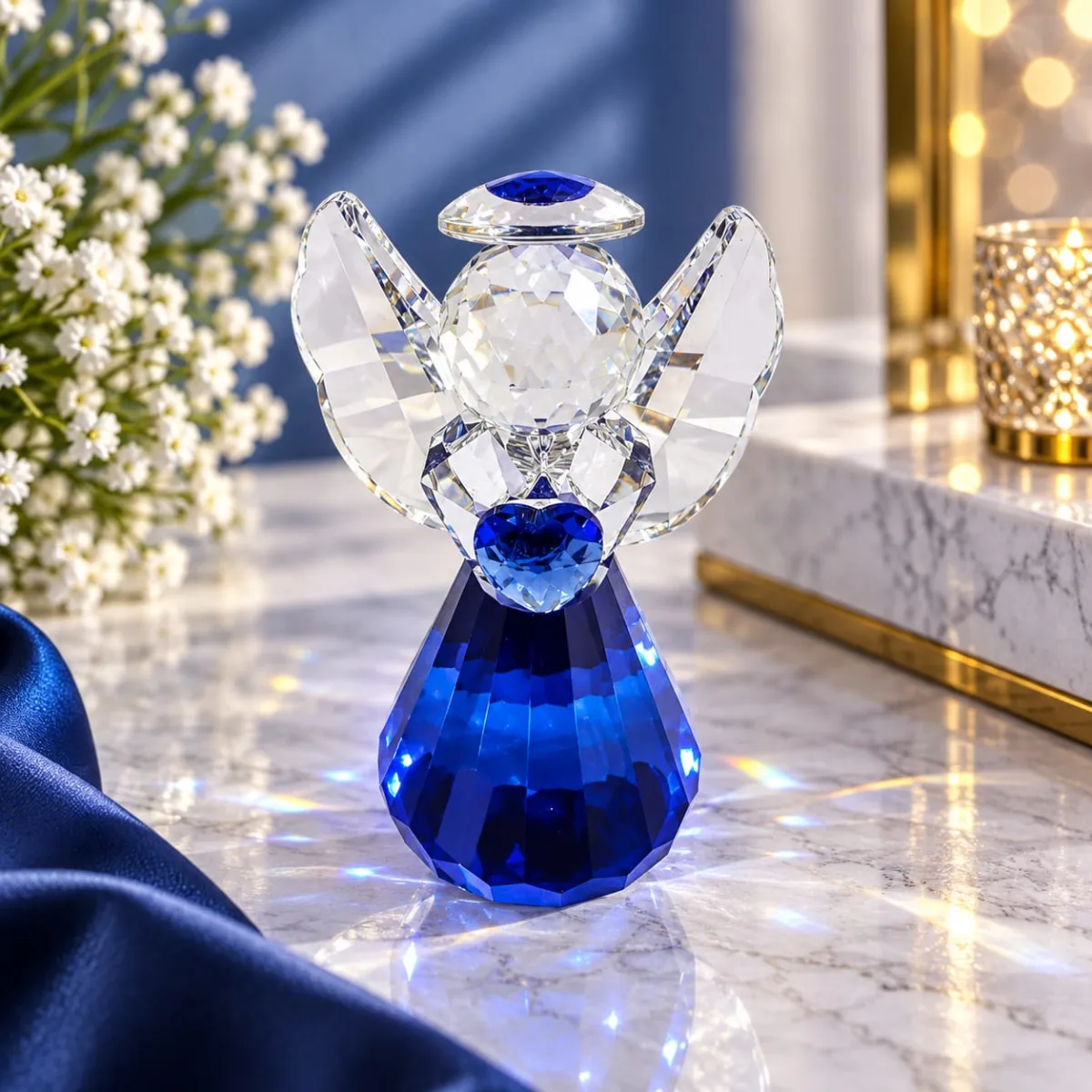 Figura de Cristal de Ángel (Azul)