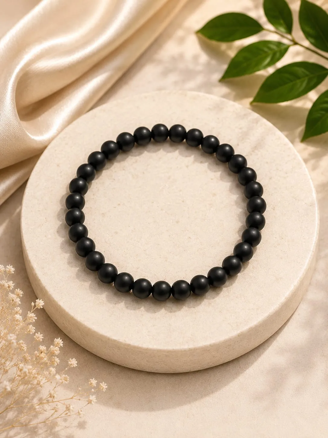 Pulsera de Ónix Negro Opaco