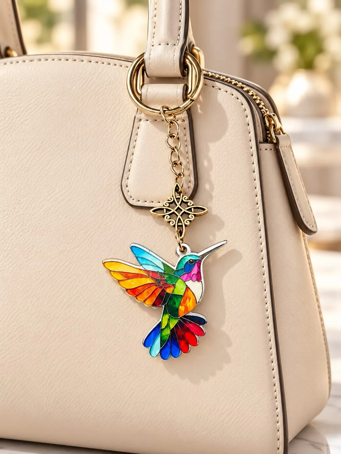 Llavero de Colibrí con Nudo de Brujas 11 cm
