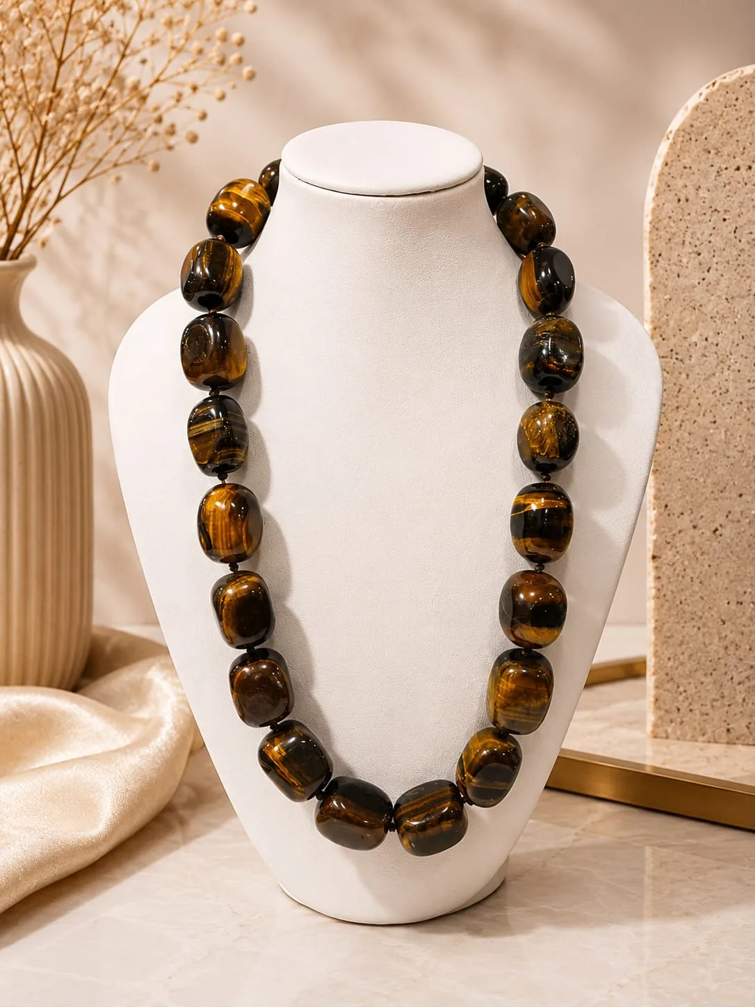 Collar de Cuarzo Natural – Ojo de Tigre