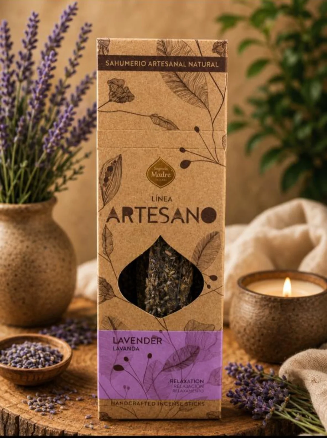 Incienso Artesano Sagrada Madre, Línea Artesano - Lavanda
