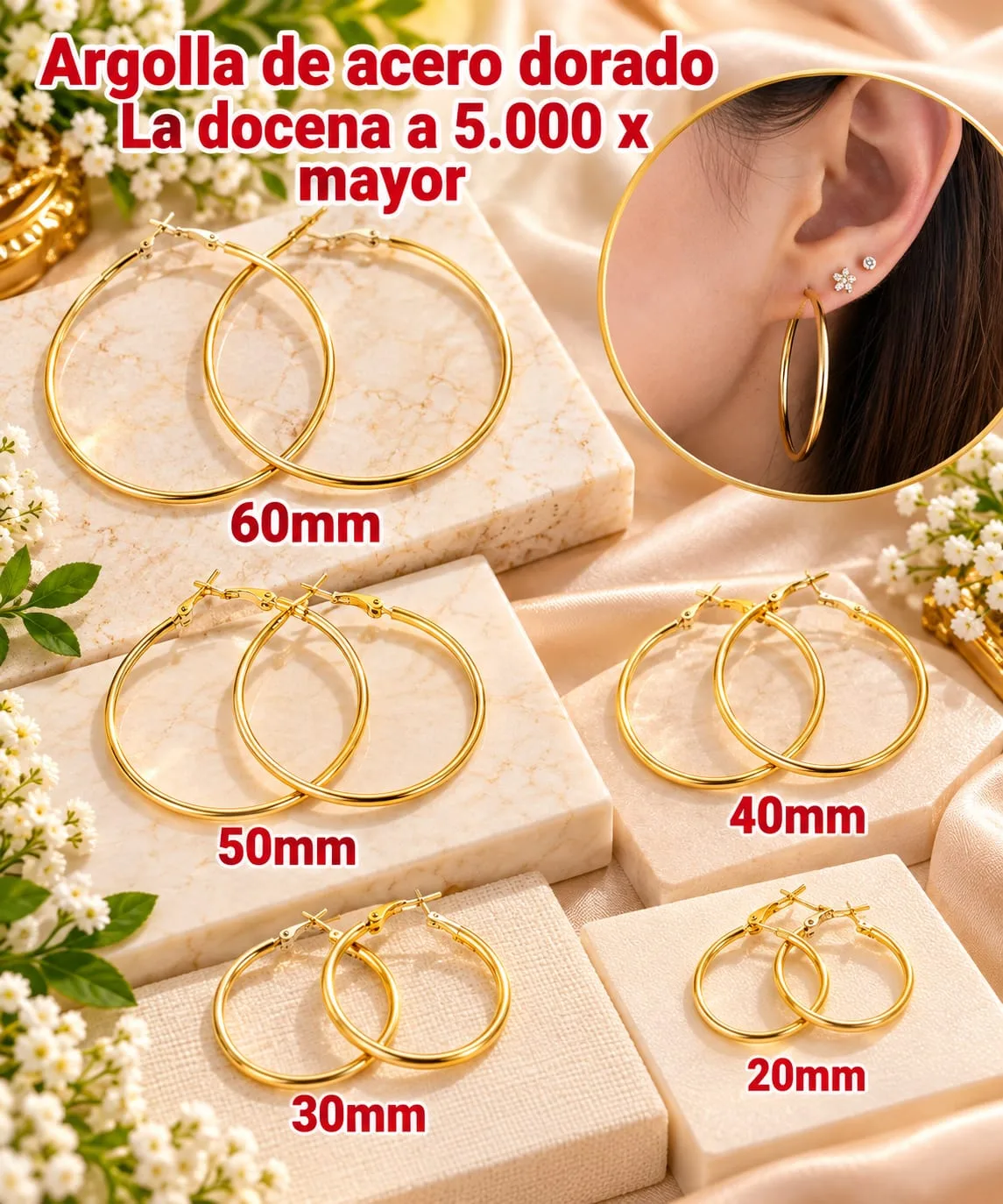 Argollas de Acero Dorado
