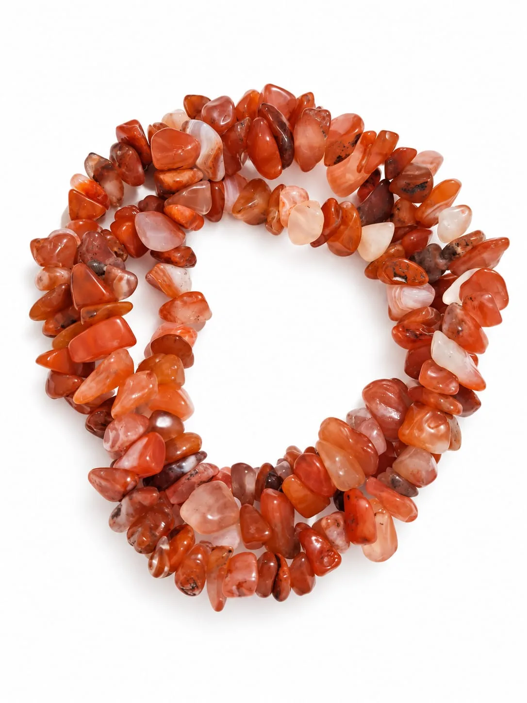 Hebra de Chips Grandes Ágata Naranja o Cornalina 38 cm